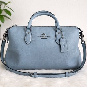 Coach Georgia satchel crossbody bag blue/silver hardware medium